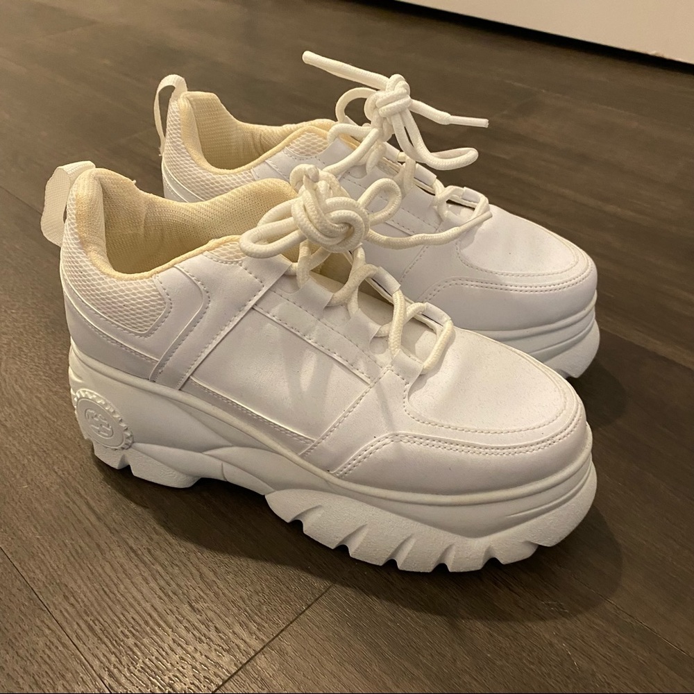 PrettyLittleThing white platform sneakers size 39